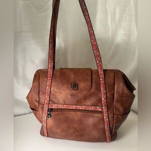 Carson Large Leather Designer Laptop Tote Bag